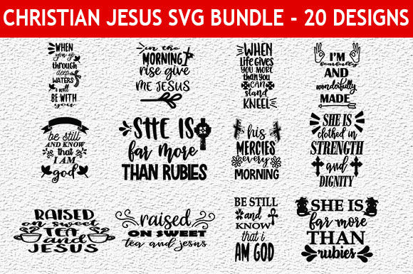 Christian Jesus 14 Quotes Designs Graphics for Crafts Branding