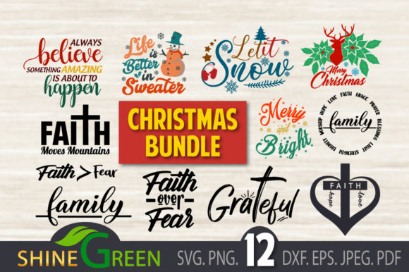 Christmas - Believe, Family Bundle Graphics & Crafts