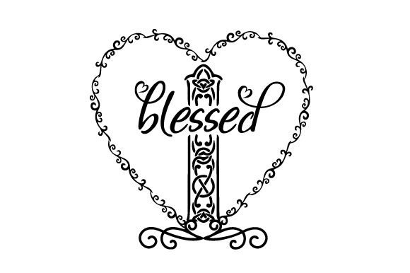 Christmas Blessed Jesus Heart Graphics for Crafts & Faith-Based Products