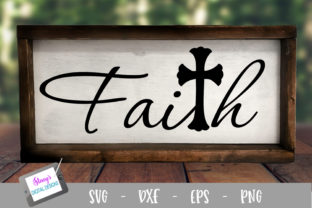 Faith with Cross - Christian Graphics for Crafts