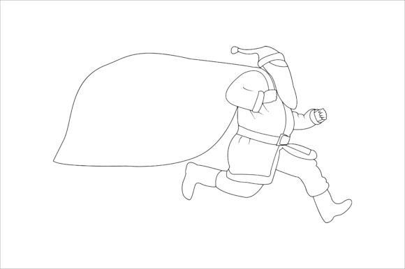 Santa Christmas Outline Bring Gifts: Graphics & Illustrations Review