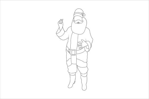 Santa Happy Christmas Outline Graphics & Illustrations Review